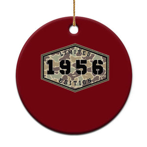 70th Birthday Hunting Ceramic Ornament 1956 Limited Edition Vintage Camouflage Gifts For Turning 70