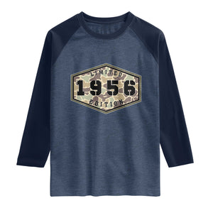 70th Birthday Hunting Raglan Shirt 1956 Limited Edition Vintage Camouflage Gifts For Turning 70