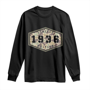 90th Birthday Hunting Long Sleeve Shirt 1936 Limited Edition Vintage Camouflage Gifts For Turning 90