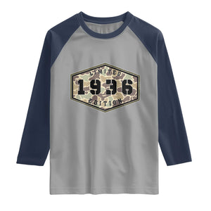 90th Birthday Hunting Raglan Shirt 1936 Limited Edition Vintage Camouflage Gifts For Turning 90