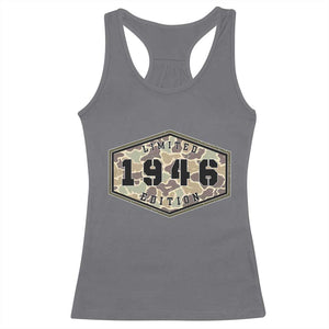 80th Birthday Hunting Racerback Tank Top 1946 Limited Edition Vintage Camouflage Gifts For Turning 80