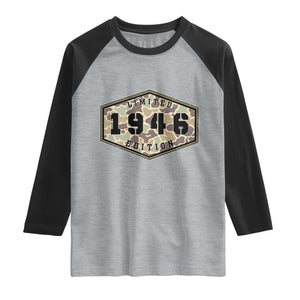 80th Birthday Hunting Raglan Shirt 1946 Limited Edition Vintage Camouflage Gifts For Turning 80