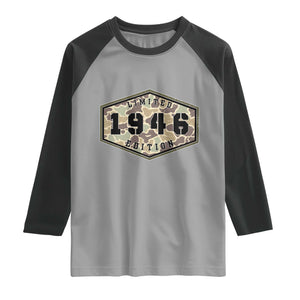 80th Birthday Hunting Raglan Shirt 1946 Limited Edition Vintage Camouflage Gifts For Turning 80
