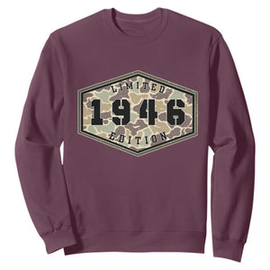 80th Birthday Hunting Sweatshirt 1946 Limited Edition Vintage Camouflage Gifts For Turning 80