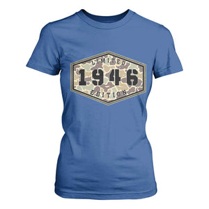 80th Birthday Hunting T Shirt For Women 1946 Limited Edition Vintage Camouflage Gifts For Turning 80