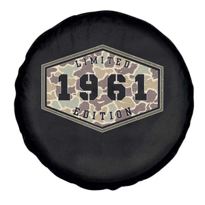 65th Birthday Hunting Spare Tire Cover 1961 Limited Edition Vintage Camouflage Gifts For Turning 65