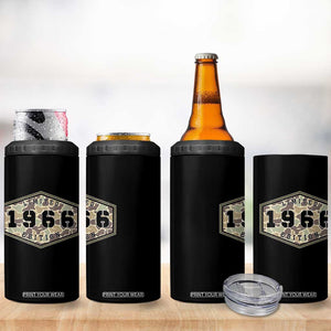 60th Birthday Hunting 4 in 1 Can Cooler Tumbler 1966 Limited Edition Vintage Camouflage Gifts For Turning 60