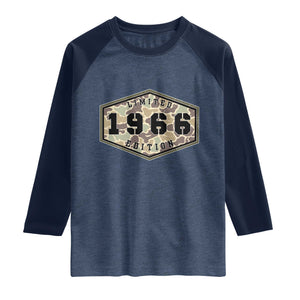 60th Birthday Hunting Raglan Shirt 1966 Limited Edition Vintage Camouflage Gifts For Turning 60