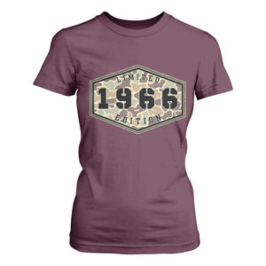 60th Birthday Hunting T Shirt For Women 1966 Limited Edition Vintage Camouflage Gifts For Turning 60