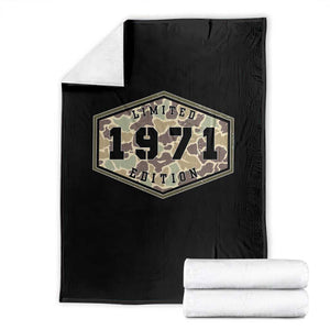 55th Birthday Hunting Throw Blanket 1971 Limited Edition Vintage Camouflage Gifts For Turning 55