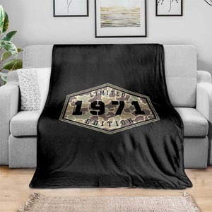 55th Birthday Hunting Throw Blanket 1971 Limited Edition Vintage Camouflage Gifts For Turning 55
