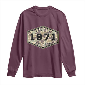 55th Birthday Hunting Long Sleeve Shirt 1971 Limited Edition Vintage Camouflage Gifts For Turning 55
