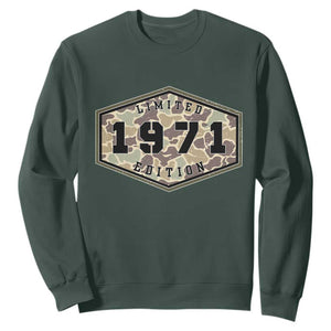 55th Birthday Hunting Sweatshirt 1971 Limited Edition Vintage Camouflage Gifts For Turning 55