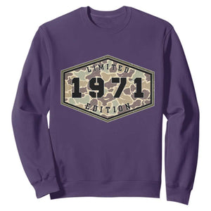 55th Birthday Hunting Sweatshirt 1971 Limited Edition Vintage Camouflage Gifts For Turning 55