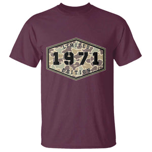 55th Birthday Hunting T Shirt 1971 Limited Edition Vintage Camouflage Gifts For Turning 55