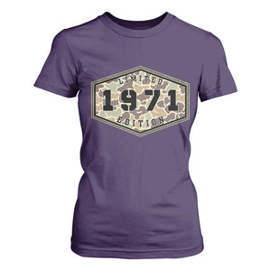 55th Birthday Hunting T Shirt For Women 1971 Limited Edition Vintage Camouflage Gifts For Turning 55