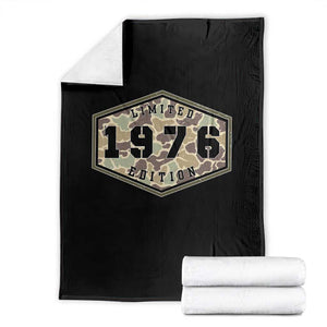 50th Birthday Hunting Throw Blanket 1976 Limited Edition Vintage Camouflage Gifts For Turning 50