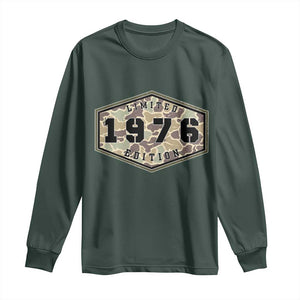 50th Birthday Hunting Long Sleeve Shirt 1976 Limited Edition Vintage Camouflage Gifts For Turning 50