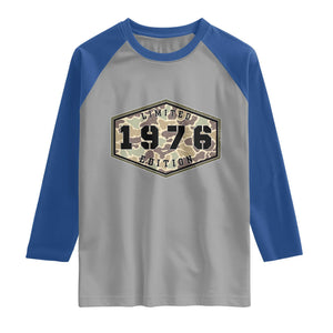 50th Birthday Hunting Raglan Shirt 1976 Limited Edition Vintage Camouflage Gifts For Turning 50
