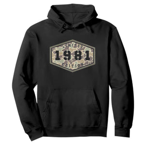 45th Birthday Hunting Hoodie 1981 Limited Edition Vintage Camouflage Gifts For Turning 45