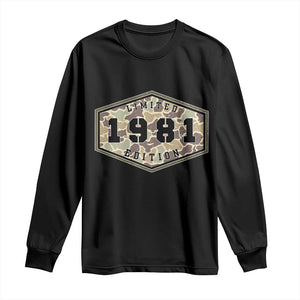 45th Birthday Hunting Long Sleeve Shirt 1981 Limited Edition Vintage Camouflage Gifts For Turning 45