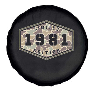 45th Birthday Hunting Spare Tire Cover 1981 Limited Edition Vintage Camouflage Gifts For Turning 45