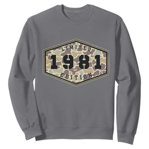 45th Birthday Hunting Sweatshirt 1981 Limited Edition Vintage Camouflage Gifts For Turning 45