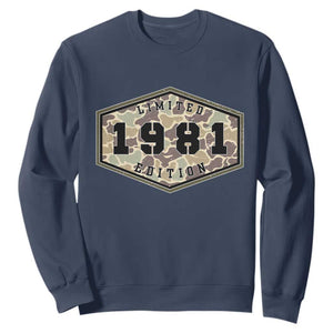 45th Birthday Hunting Sweatshirt 1981 Limited Edition Vintage Camouflage Gifts For Turning 45