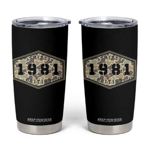 45th Birthday Hunting Tumbler Cup 1981 Limited Edition Vintage Camouflage Gifts For Turning 45