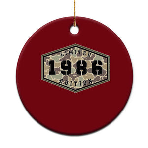 40th Birthday Hunting Ceramic Ornament 1986 Limited Edition Vintage Camouflage Gifts For Turning 40