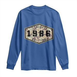 40th Birthday Hunting Long Sleeve Shirt 1986 Limited Edition Vintage Camouflage Gifts For Turning 40