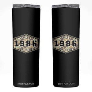 40th Birthday Hunting Skinny Tumbler 1986 Limited Edition Vintage Camouflage Gifts For Turning 40