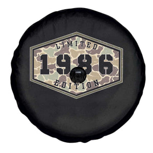 40th Birthday Hunting Spare Tire Cover 1986 Limited Edition Vintage Camouflage Gifts For Turning 40