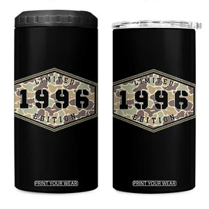 30th Birthday Hunting 4 in 1 Can Cooler Tumbler 1996 Limited Edition Vintage Camouflage Gifts For Turning 30