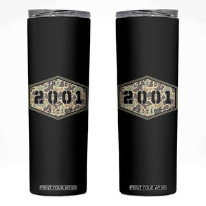 25th Birthday Hunting Skinny Tumbler 2001 Limited Edition Vintage Camouflage Gifts For Turning 25