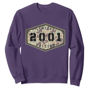 25th Birthday Hunting Sweatshirt 2001 Limited Edition Vintage Camouflage Gifts For Turning 25