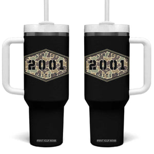 25th Birthday Hunting Tumbler With Handle 2001 Limited Edition Vintage Camouflage Gifts For Turning 25