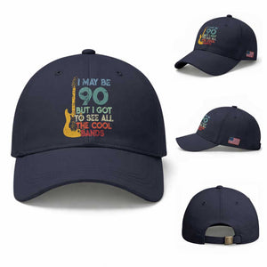 Funny 90th Birthday 80s Rock Lover Baseball Cap I May Be 90 But I Got To See All The Cool Bands