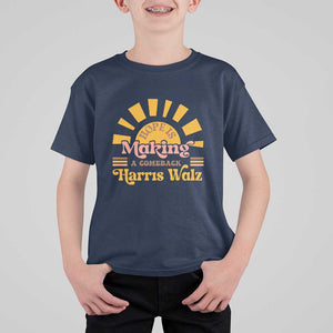 Harris Walz 2024 T Shirt For Kid Hope Is Making A Comeback Retro Sunshine TS11 Navy Print Your Wear