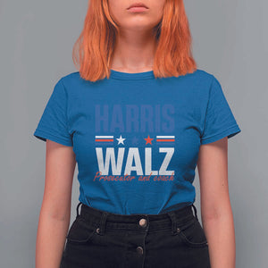 Harris Walz Supporter T Shirt For Women Prosecutor And Coach Star US Elections 2024 TS11 Royal Blue Print Your Wear