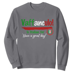 Funny Italian Saying Sweatshirt Vaffanculo Is Have A Great Day TS11 Charcoal Print Your Wear