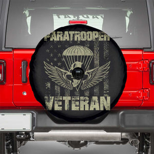 Paratrooper Veteran Spare Tire Cover Airborne Military Vintage American Flag TS11 Black Print Your Wear