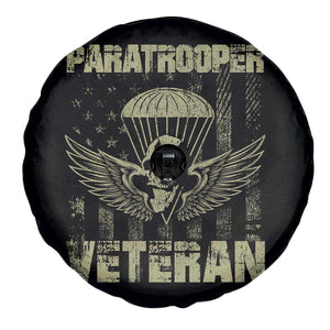Paratrooper Veteran Spare Tire Cover Airborne Military Vintage American Flag TS11 Print Your Wear