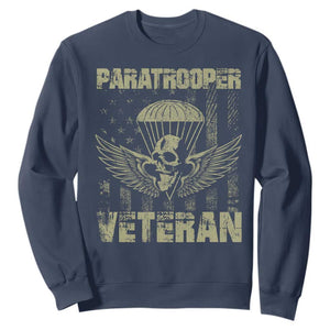 Paratrooper Veteran Sweatshirt Airborne Military Vintage American Flag TS11 Navy Print Your Wear