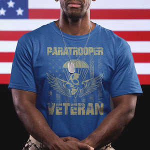 Paratrooper Veteran T Shirt Airborne Military Vintage American Flag TS11 Royal Blue Print Your Wear