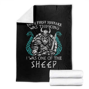 Viking Your First Mistake Was Thinking I Was One Of The Sheep Throw Blanket Viking Warrior TS11 Black Print Your Wear