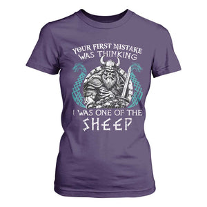 Viking Your First Mistake Was Thinking I Was One Of The Sheep T Shirt For Women Viking Warrior TS11 Purple Print Your Wear