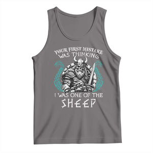 Viking Your First Mistake Was Thinking I Was One Of The Sheep Tank Top Viking Warrior TS11 Deep Heather Print Your Wear