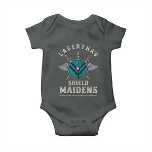 Lagertha's Shield Maidens Baby Onesie The Future Is Open Trust In The Gods Viking Warrior TS11 Dark Heather Print Your Wear