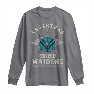 Lagertha's Shield Maidens Long Sleeve Shirt The Future Is Open Trust In The Gods Viking Warrior TS11 Charcoal Print Your Wear